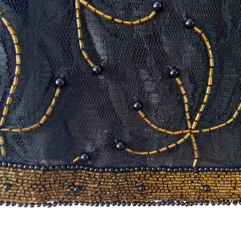 LAURENCE KAZAR XL Black Gold Beaded Jacket Blazer Evening Holiday Cocktail Top - Picture 5 of 13